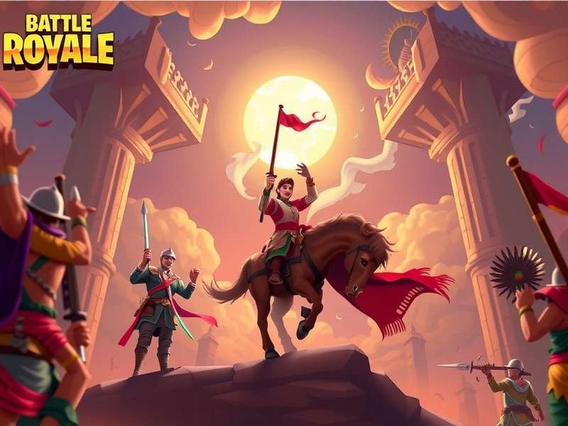 Indus Battle Royale gameplay screenshot showing intense combat in ancient ruins