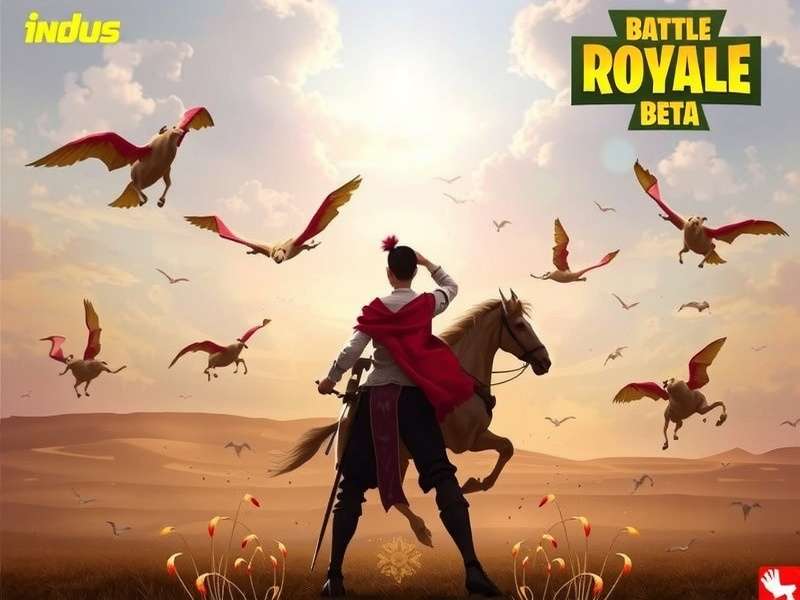 Concept art of Indus Battle Royale showing futuristic warriors in an ancient-inspired landscape