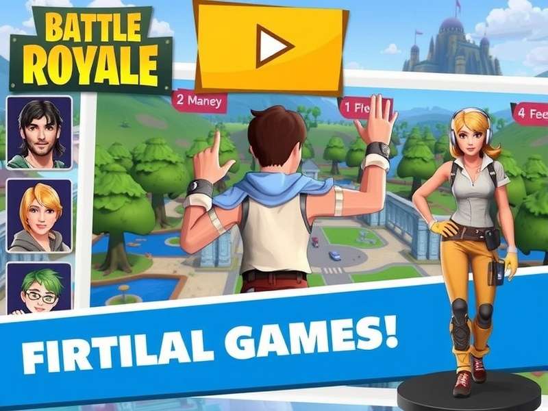 Battle Royale game scene with players in action