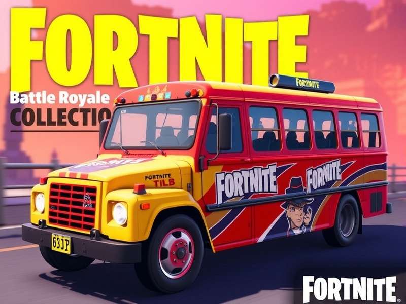 Fortnite Battle Royale Battle Bus flying over the island