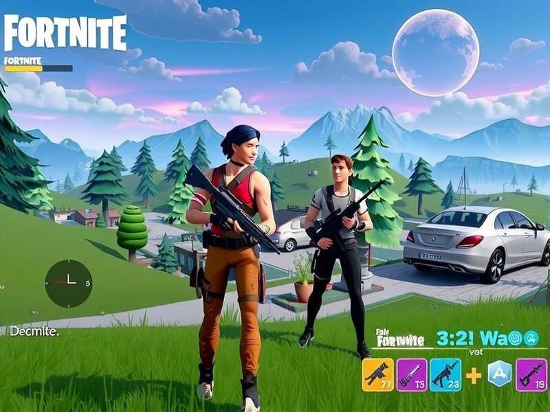 Fortnite PC gameplay screenshot showing intense battle royale action