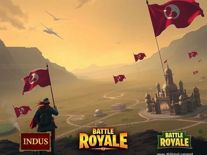 Indus Battle Royale Game - Main Hero Visual showcasing the Indian-themed battle royale landscape with vibrant colors and dynamic action