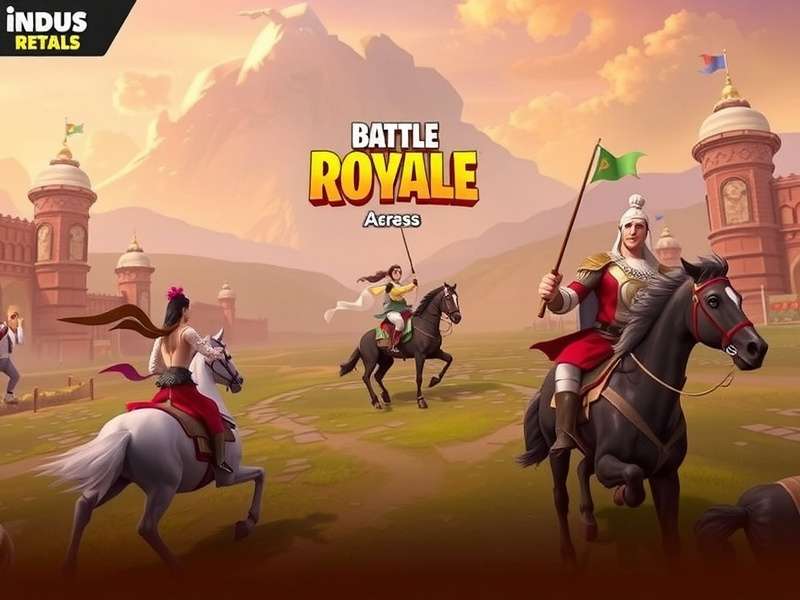 Indus Battle Royale Release — Official launch art featuring the iconic Indus landscape with futuristic battleground elements